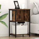 vidaXL Cabinet de chevet 2 Pièces Chêne fumé 38 x 31 x 61 cm
