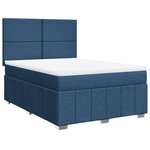 vidaXL Sommier à lattes de lit avec matelas Bleu 140x200 cm Tissu