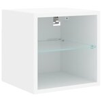 vidaXL Meuble TV mural avec lumières LED blanc 30x28 5x30 cm