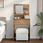 vidaXL Tables de maquillage pour chambre avec tiroir Chêne artisanal