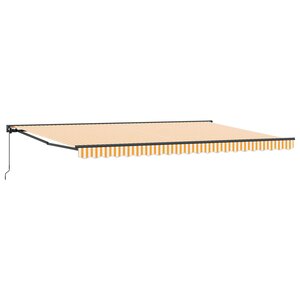 vidaXL Auvent Rétractable Jaune et blanc 500 × 300 cm