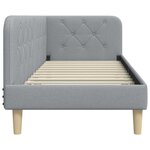vidaXL Cadre de lit d'angle Gris clair 80 x 200 cm tissu