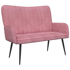 vidaXL Sofa 2 places Rose 115 x 61 x 87 cm Velours