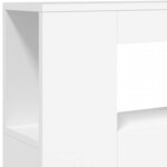 vidaXL Tête de lit à LED blanc 100x18 5x103 5 cm bois d'ingénierie