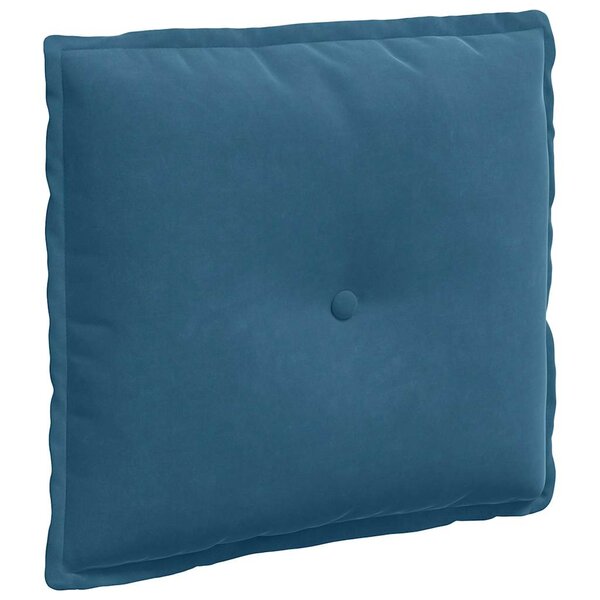 vidaXL Coussin de Dos Bleu 50 x 45 cm Tissu en velours côtelé