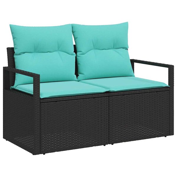 vidaXL Canapé de jardin avec coussin 120 x 62 x 69 cm polyrotin