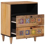 vidaXL Cabinet de chevet Naturel 50 x 33 x 62 cm Bois de mangue massif