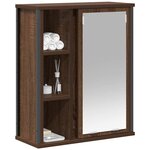 vidaXL Armoire murale de salle de bain miroir chêne marron 50x21x60 cm