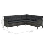 Salon de jardin meuble d'extérieur ensemble de mobilier 3 pièces avec coussins résine tressée gris 02_0015998