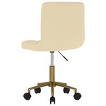 vidaXL Chaise pivotante de salle à manger Crème Velours