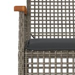 vidaXL Ensemble de bistro 3 Pièces et coussins gris résine tressée acacia