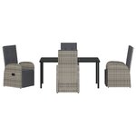 vidaXL Ensemble de salle à manger jardin 5 pièces avec coussins Gris Rattan Poly