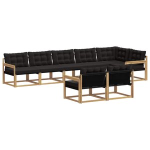 vidaXL Ensemble de canapés d'extérieur 8 pc Blanc et noir