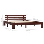 vidaXL Cadre de lit et tête de lit marron foncé 140x200 cm bois de pin