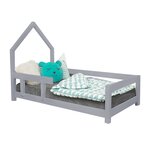 Lit cabane enfant POPPI 90 x 190 gris 2