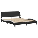 vidaXL Cadre de lit avec LED sans matelas noir et blanc 160x200 cm