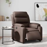 vidaXL Fauteuil inclinable électrique Marron Similicuir