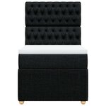 vidaXL Sommier à lattes de lit avec matelas Noir 100x200 cm Tissu