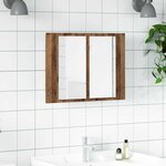 vidaXL Armoire à miroir LED vieux bois 60x12x45 cm bois d'ingénierie
