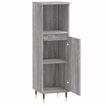 vidaXL Armoire salle de bain sonoma gris 30x30x100 cm