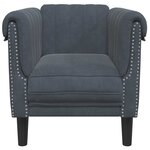 vidaXL Fauteuil gris foncé velours