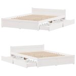 vidaXL Cadre de lit sans matelas blanc 140x190 cm bois de pin massif