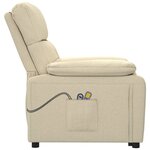 vidaXL Fauteuil électrique de massage Crème Tissu