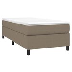 vidaXL Sommier à lattes de lit avec matelas Taupe 90x190 cm Tissu