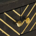 vidaXL Table basse Noir et doré 90x50x35 cm Bois solide de manguier
