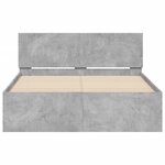 vidaXL Cadre de lit avec tête de lit gris béton 135x190 cm