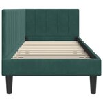 vidaXL Cadre de lit d'angle Vert foncé 80 cm x 200 cm tissu