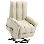 vidaXL Fauteuil de massage Crème Tissu