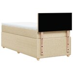 vidaXL Sommier à lattes de lit avec matelas Crème 100x200 cm Tissu
