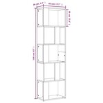 vidaXL Bibliothèque Chêne fumé 45x24x160 cm Bois d'ingénierie