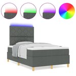 vidaXL Lit à ressorts avec matelas Gris foncé 120 x 190 cm tissu