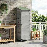 vidaXL Abri de jardin Gris 59 5 x 56 x 176 5 cm Bois de Sapin Massif
