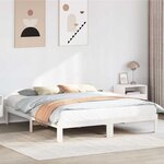 vidaXL Cadre de lit sans matelas blanc 160x200 cm bois de pin massif