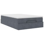 vidaXL Cadre de lit ottoman et matelas gris foncé 120x200 cm velours