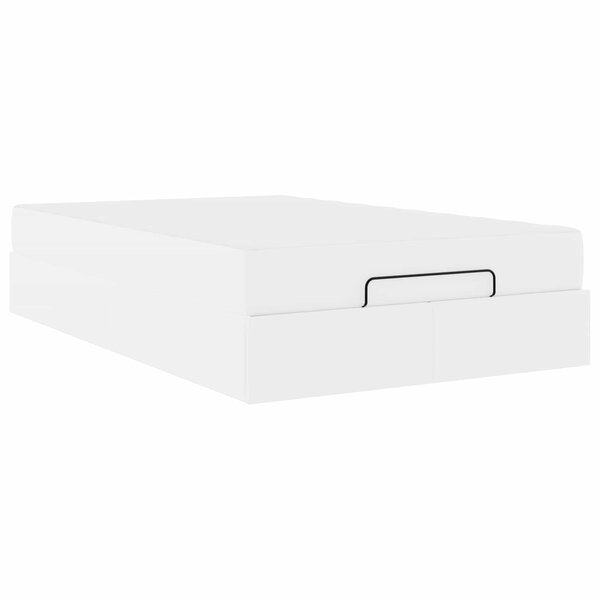 vidaXL Cadre de lit avec matelas avec matelas 2 Pièces Blanc PVC