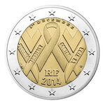 2 euros commémorative France 2014 - SIDACTION  Ruban rouge.