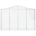 vidaXL Paniers à gabions arqués 4 Pièces 200x30x120/140 cm Fer galvanisé