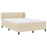 Lit à sommier box spring avec matelas en crème  140x200 cm  tissu