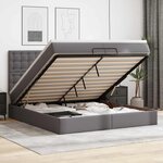 VidaXL Cadre de lit ottoman avec matelas gris 200x200 cm similicuir