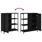 vidaXL Buffet Noir Chêne 70x30x80 cm Bois d'ingénierie
