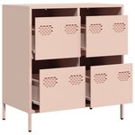 vidaXL Buffet rose 68x39x73 5 cm acier laminé à froid
