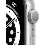 Apple Watch Series 6 GPS, 44mm Boîtier en Aluminium Argent avec Bracelet Sport Blanc