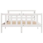 vidaXL Cadre de lit sans matelas blanc 135x190 cm bois de pin massif