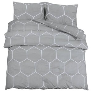 vidaXL Ensemble de housse de couette Gris 200x220 cm Coton