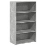 vidaXL Buffet haut gris béton 70x41x124 cm bois d'ingénierie