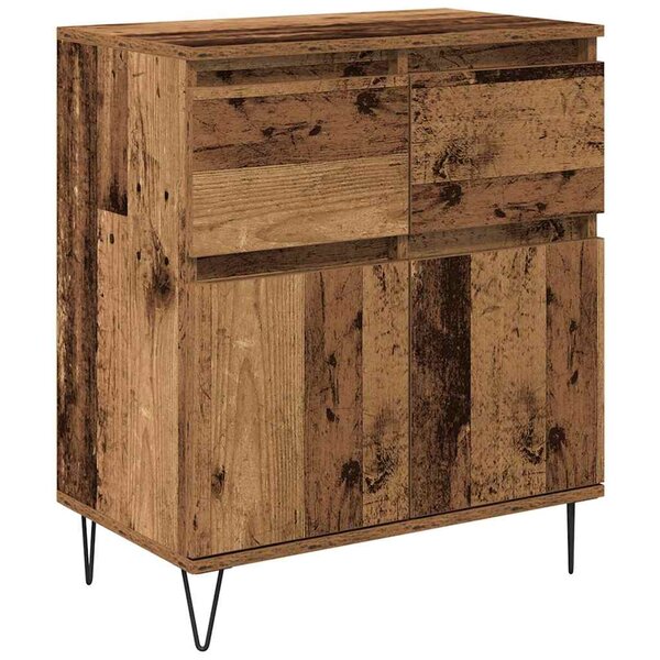 vidaXL Buffet Bois Ancien 60 x 35 x 70 cm Bois d'ingénierie et fer